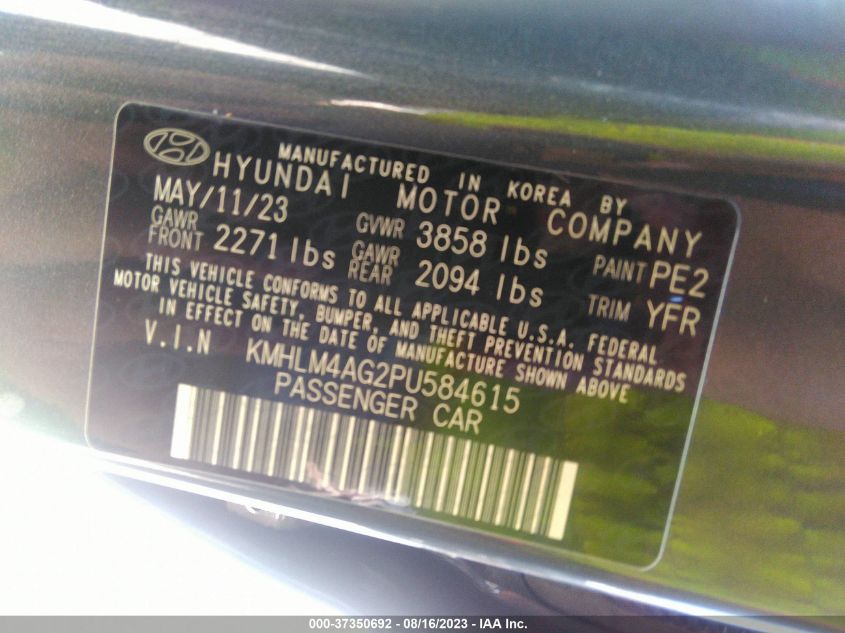 KMHLM4AG2PU584615 Hyundai Elantra SEL 9