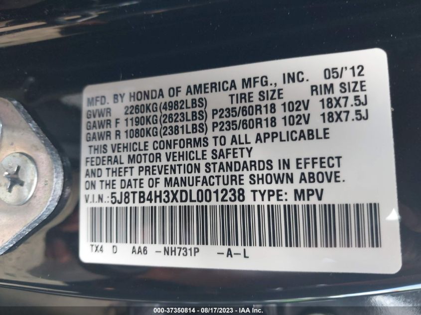 2013 ACURA RDX - 5J8TB4H3XDL001238