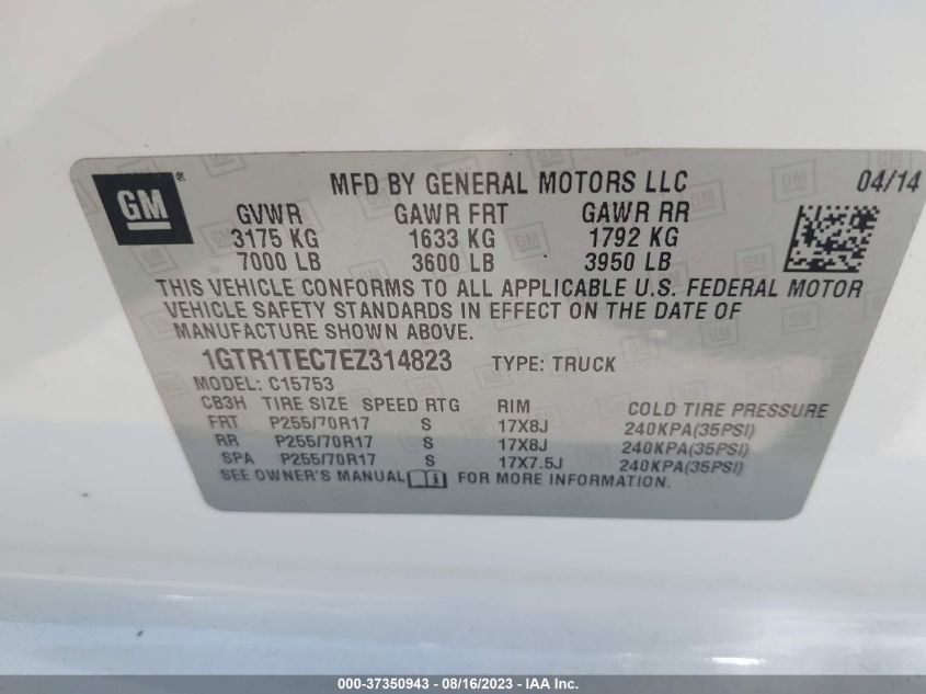 2014 GMC SIERRA 1500 - 1GTR1TEC7EZ314823