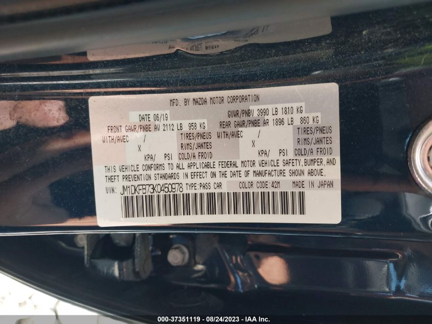 2019 MAZDA CX-3 SPORT - JM1DKFB73K0450978