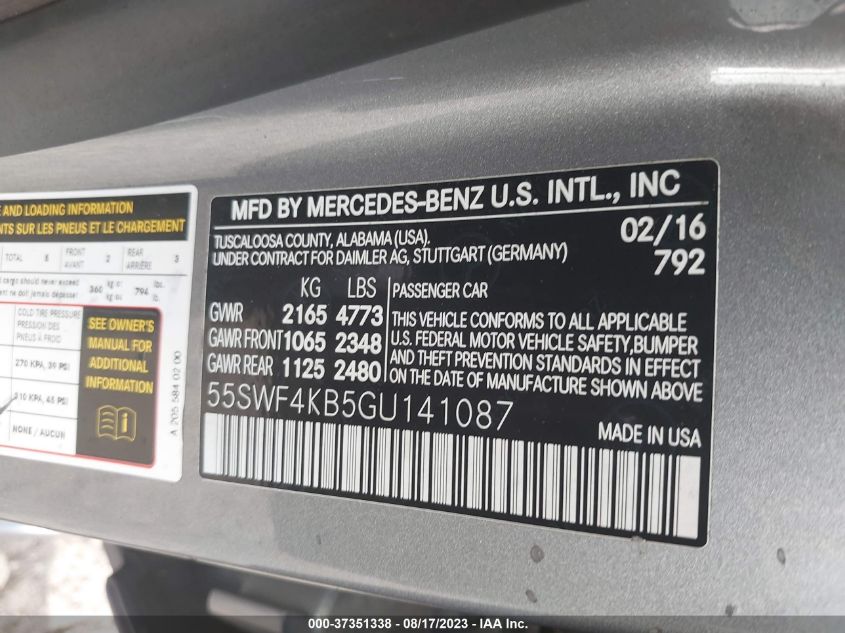 2016 MERCEDES-BENZ C-CLASS C 300 - 55SWF4KB5GU141087