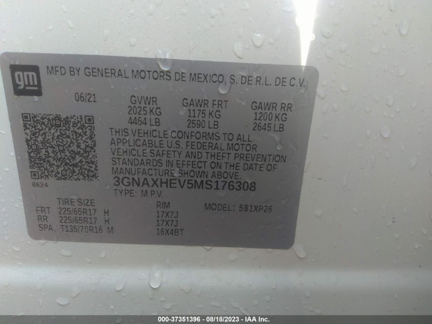 2021 CHEVROLET EQUINOX LS - 3GNAXHEV5MS176308