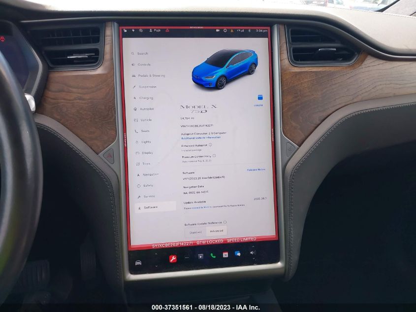 2018 TESLA MODEL X 75D/100D/P100D - 5YJXCBE26JF142271
