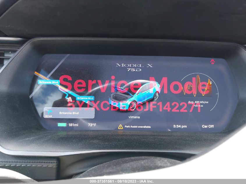 2018 TESLA MODEL X 75D/100D/P100D - 5YJXCBE26JF142271