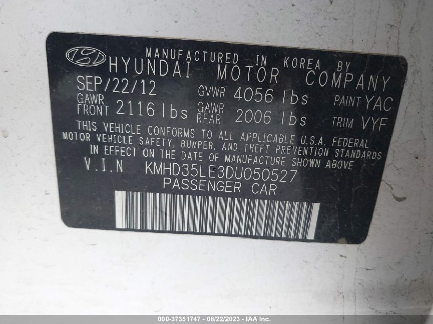 2013 HYUNDAI ELANTRA GT - KMHD35LE3DU050527