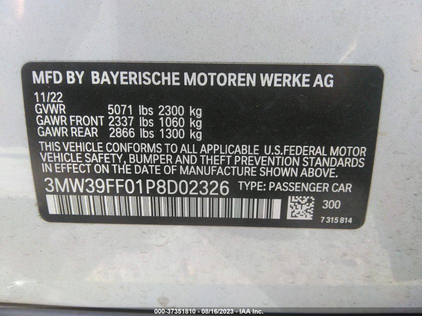 3MW39FF01P8D02326 BMW 3 Series 330E 9