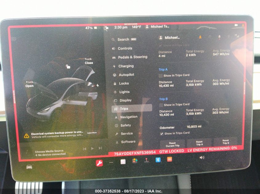 2022 TESLA MODEL Y PERFORMANCE - 7SAYGDEFXNF536954