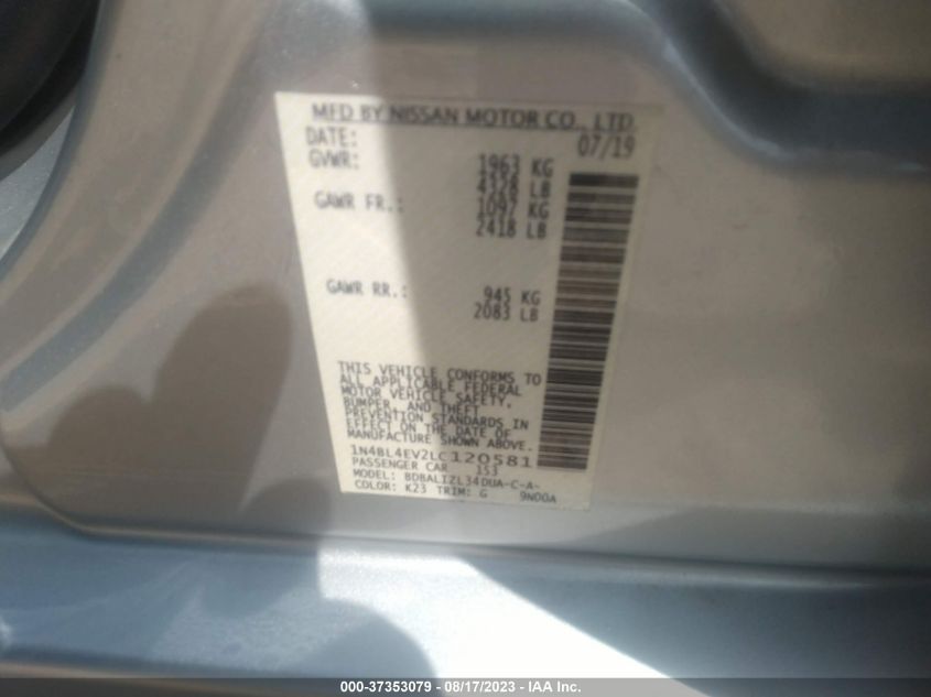 2020 NISSAN ALTIMA SL - 1N4BL4EV2LC120581
