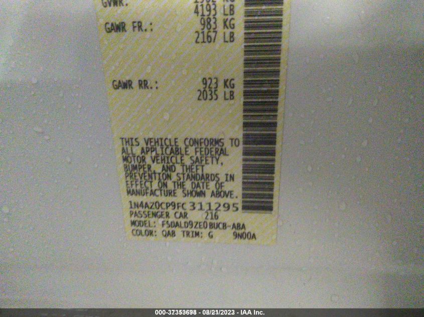 2015 NISSAN LEAF S/SV/SL 1N4AZ0CP9FC311295