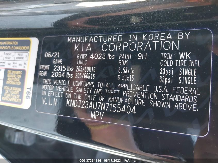 2022 KIA SOUL LX - KNDJ23AU7N7155404