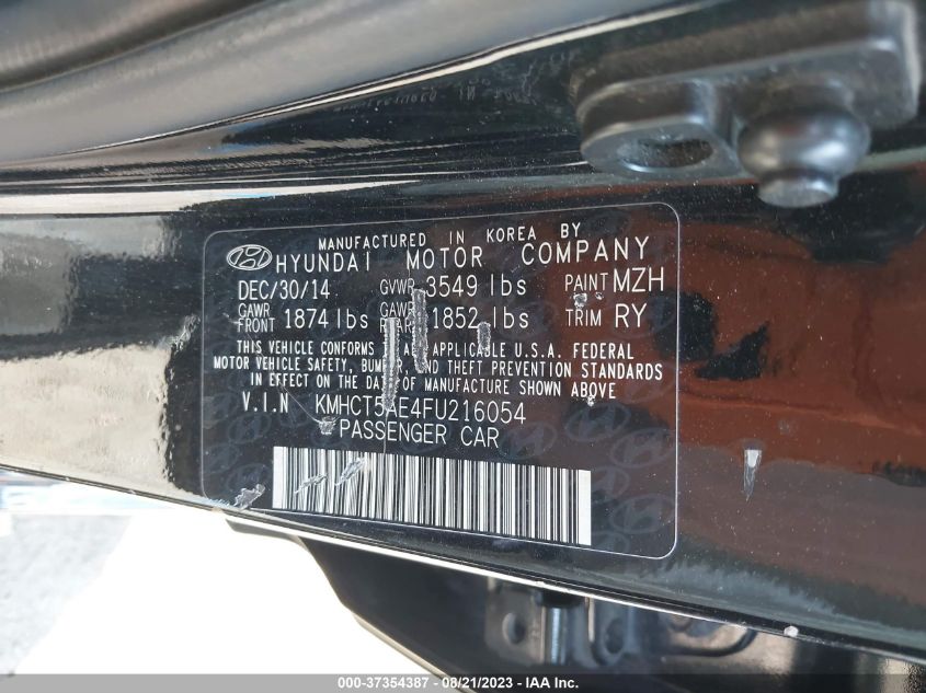 2015 HYUNDAI ACCENT GS - KMHCT5AE4FU216054