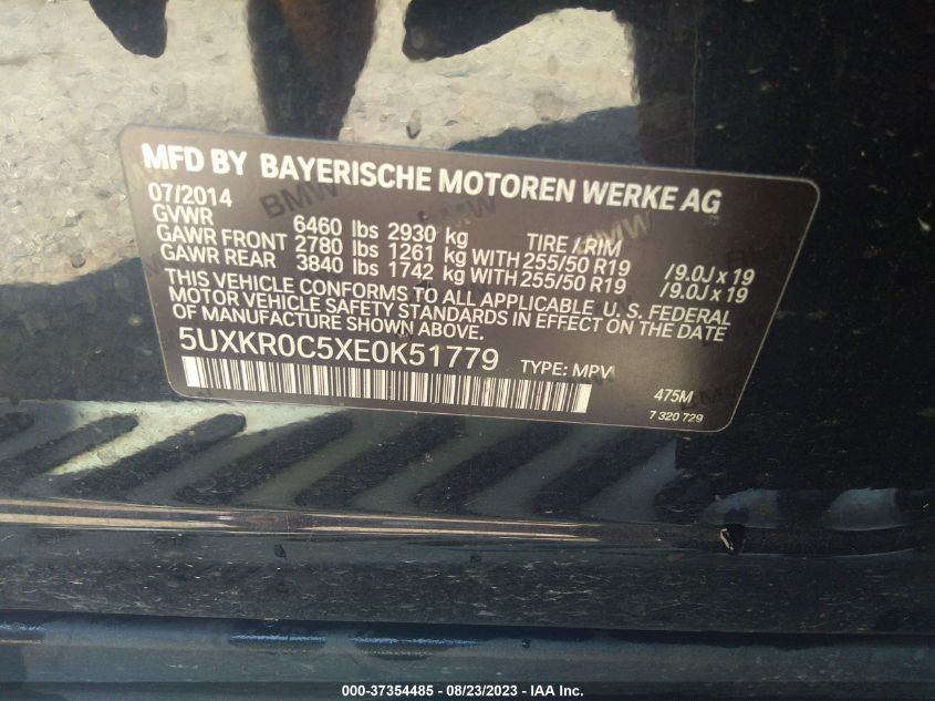 5UXKR0C5XE0K51779 2014 BMW X5, photo no. 9