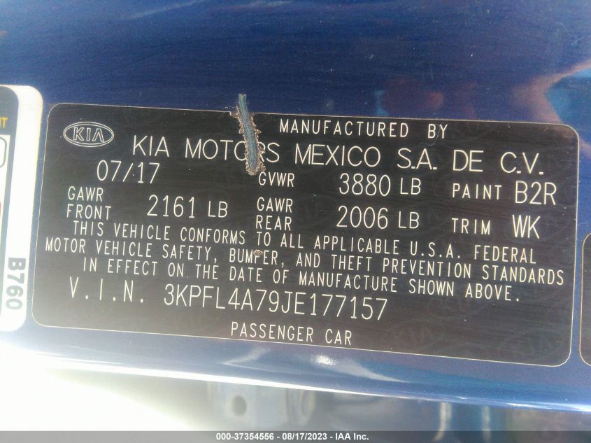 2018 KIA FORTE LX - 3KPFL4A79JE177157