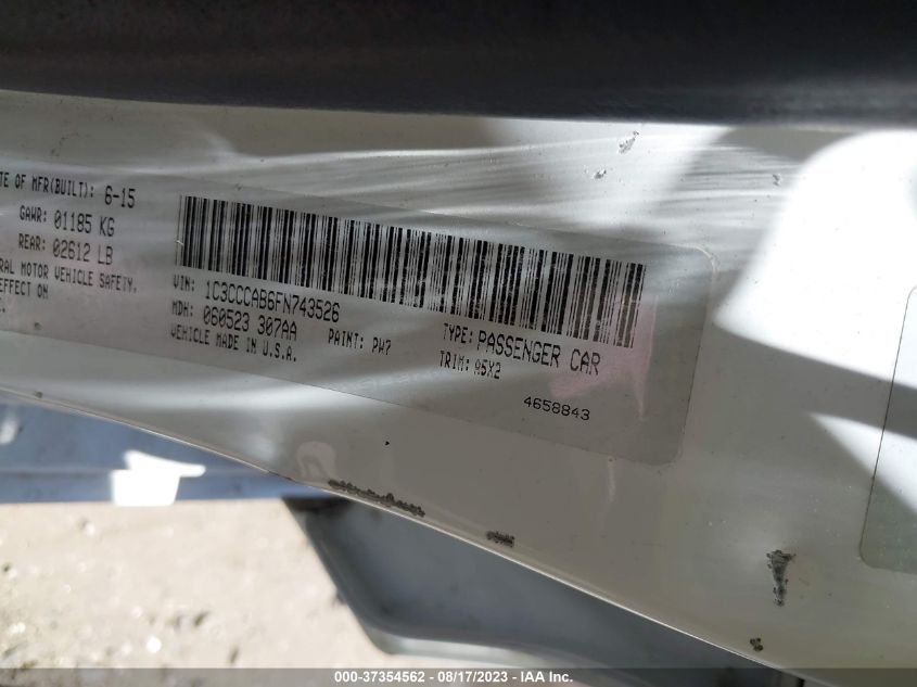 2015 CHRYSLER 200 LIMITED - 1C3CCCAB6FN743526