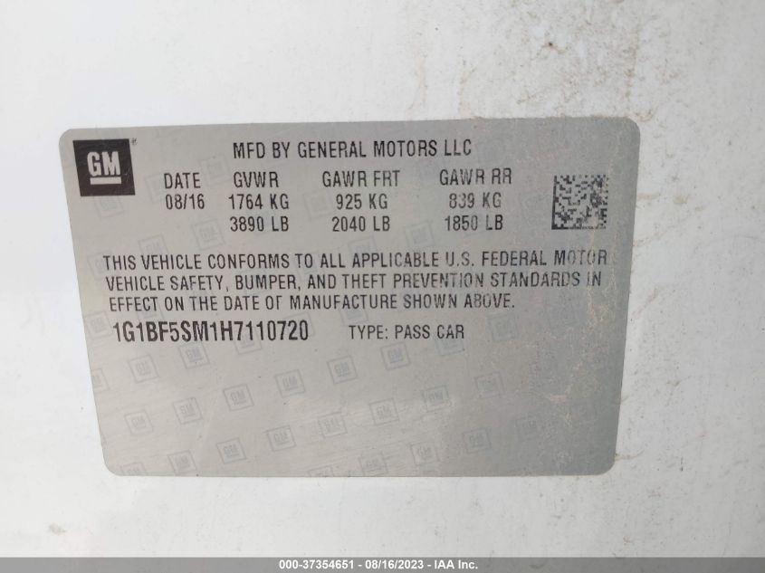 2017 CHEVROLET CRUZE PREMIER - 1G1BF5SM1H7110720