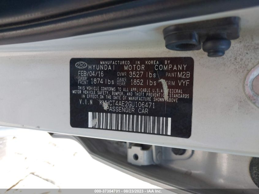 2016 HYUNDAI ACCENT SE - KMHCT4AE2GU106471