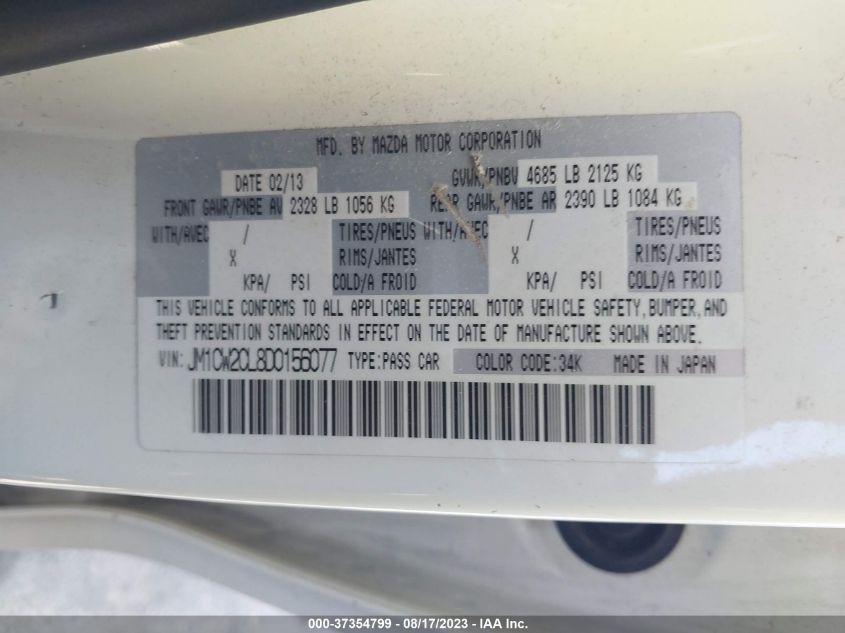 2013 MAZDA MAZDA5 TOURING - JM1CW2CL8D0156077