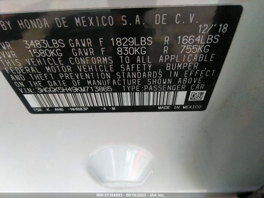 2017 HONDA FIT EX - 3HGGK5H78HM714251