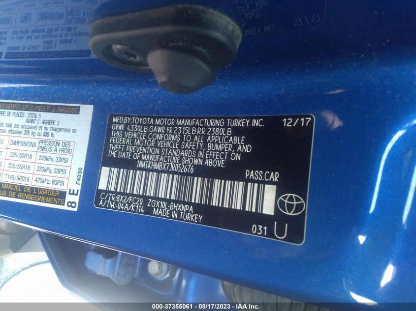 2018 TOYOTA C-HR XLE - NMTKHMBX7JR052676