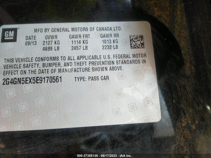 2014 BUICK REGAL PREMIUM - 2G4GN5EX5E9170561