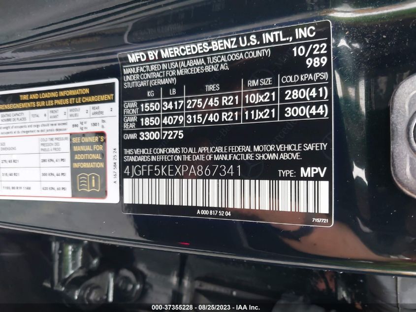 2023 MERCEDES-BENZ GLS GLS 450 - 4JGFF5KEXPA867341