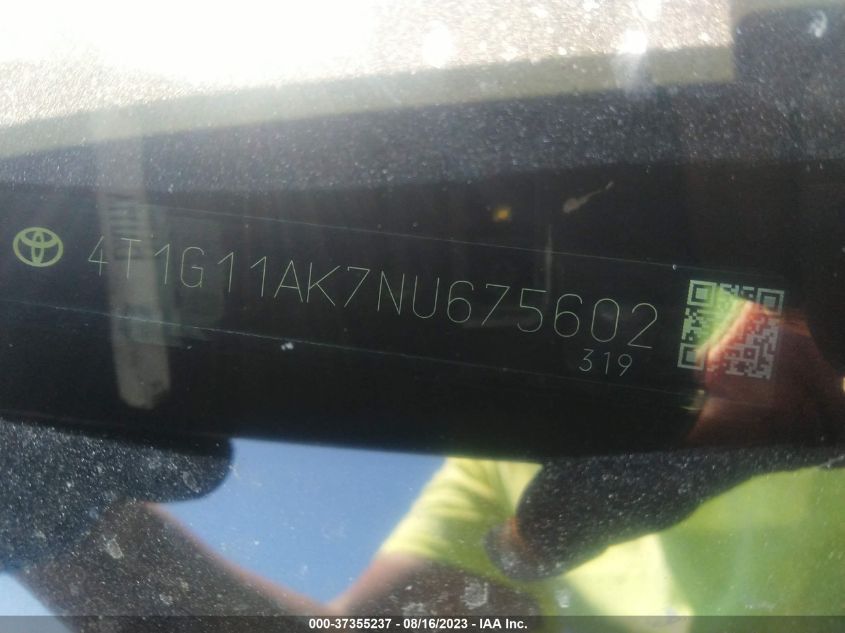 2022 TOYOTA CAMRY SE - 4T1G11AK7NU675602