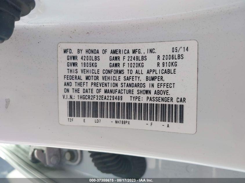 2014 HONDA ACCORD SEDAN LX - 1HGCR2F32EA229489