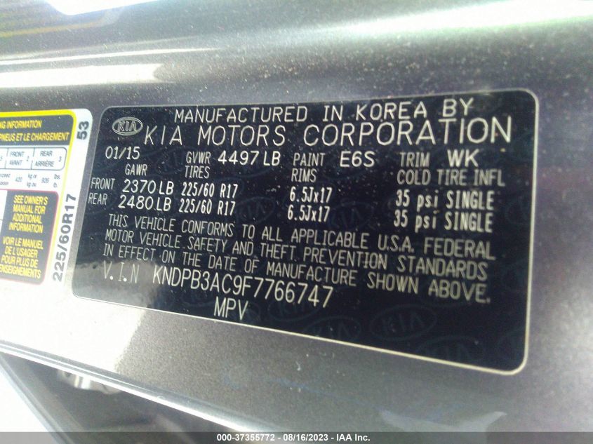 2015 KIA SPORTAGE LX - KNDPB3AC9F7766747