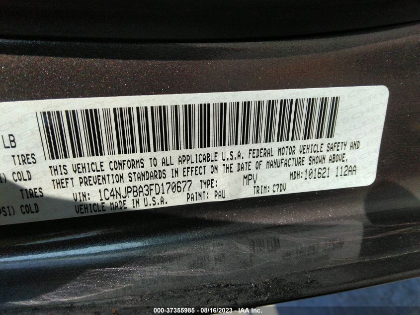 2015 JEEP PATRIOT SPORT - 1C4NJPBA3FD170677