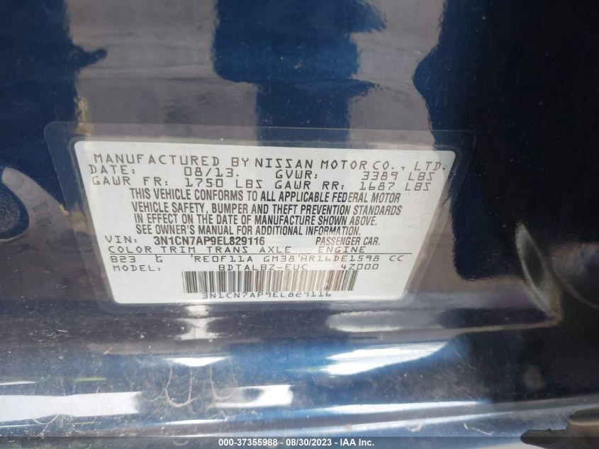 2014 NISSAN VERSA SV - 3N1CN7AP9EL829116