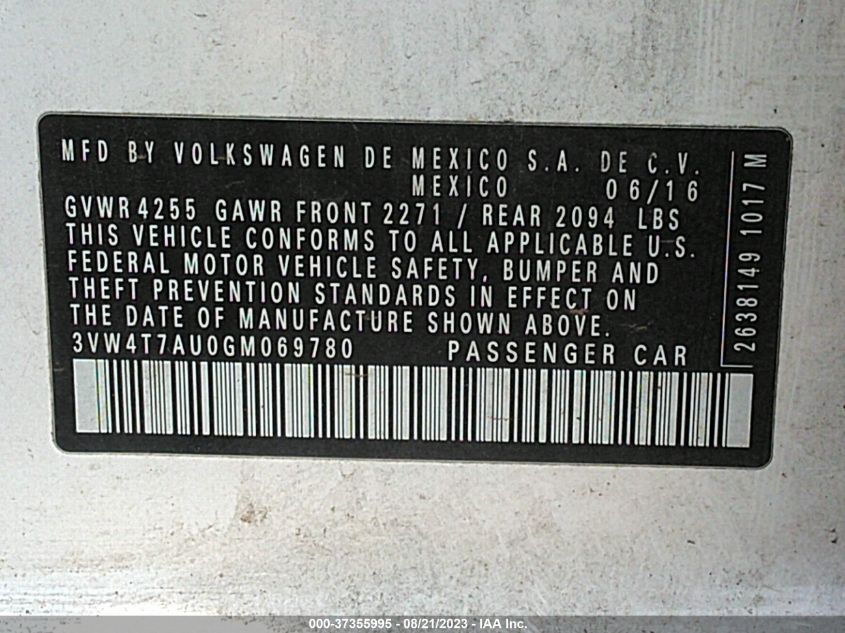 2016 VOLKSWAGEN GOLF GTI S - 3VW4T7AU0GM069780