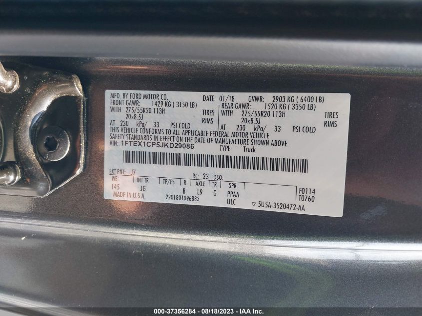 2018 FORD F-150 XL/XLT/LARIAT - 1FTEX1CP5JKD29086