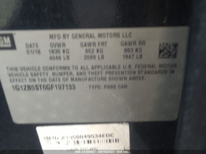 2016 CHEVROLET MALIBU LS - 1G1ZB5ST6GF197133