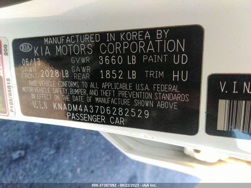 2013 KIA RIO LX - KNADM4A37D6282529