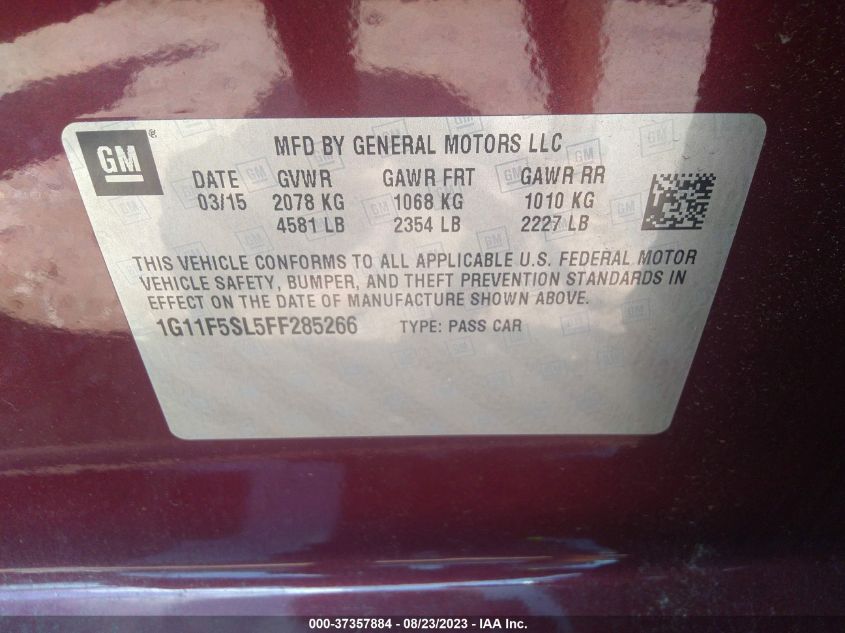 2015 CHEVROLET MALIBU LTZ - 1G11F5SL5FF285266