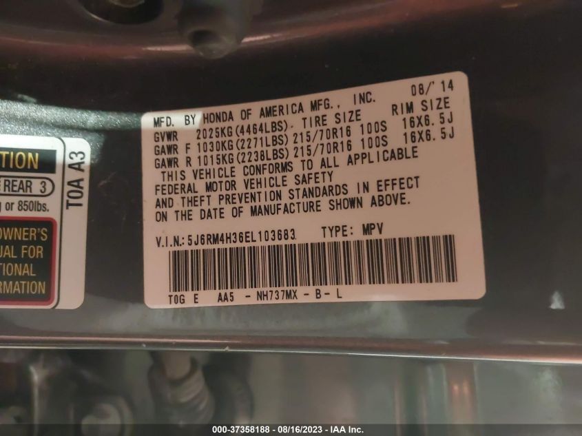 2014 HONDA CR-V LX - 5J6RM4H36EL103683