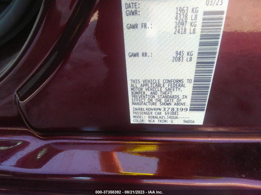 2023 NISSAN ALTIMA 2.5 SV - 1N4BL4DV4PN378399