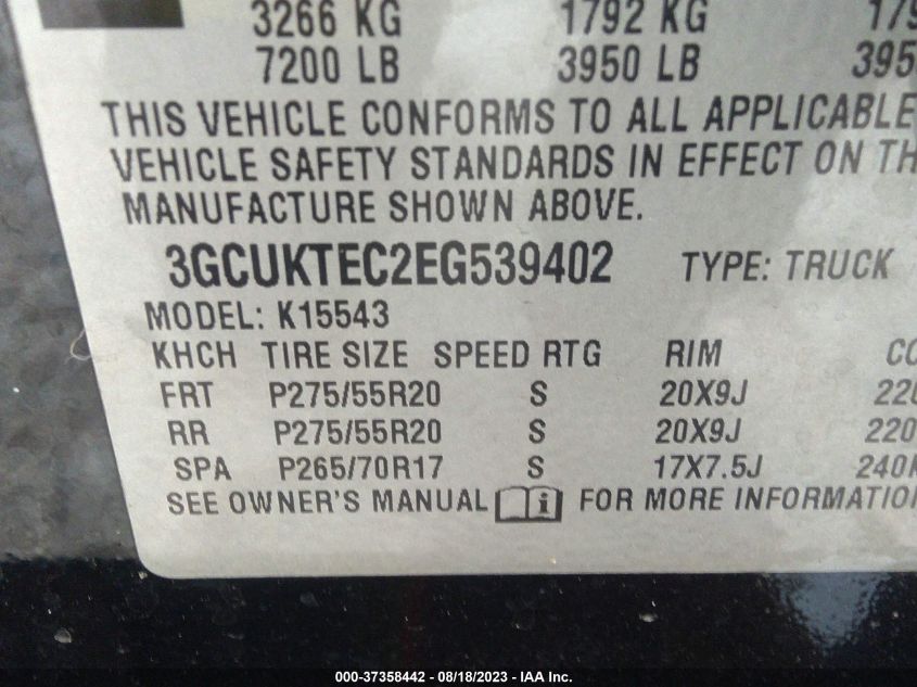 2014 CHEVROLET SILVERADO 1500 HIGH COUNTRY - 3GCUKTEC2EG539402
