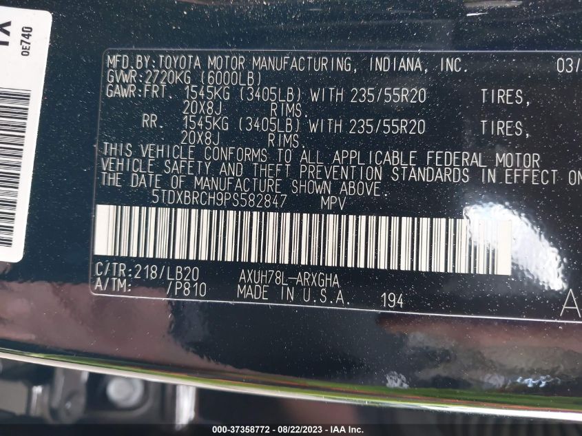 2023 Toyota Highlander - 5TDXBRCH9PS582847