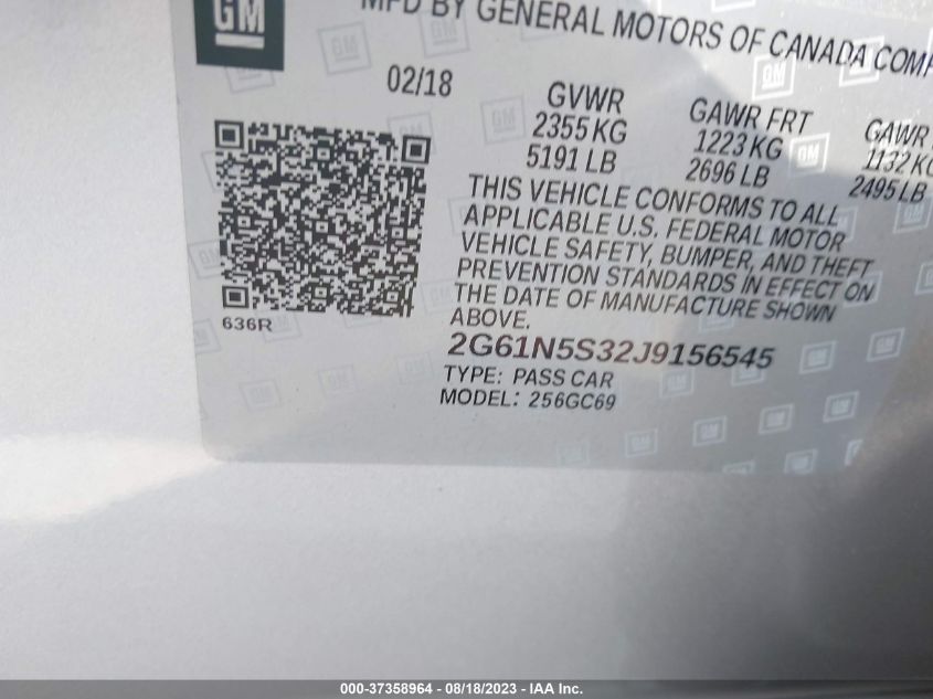 2018 CADILLAC XTS LUXURY - 2G61N5S32J9156545