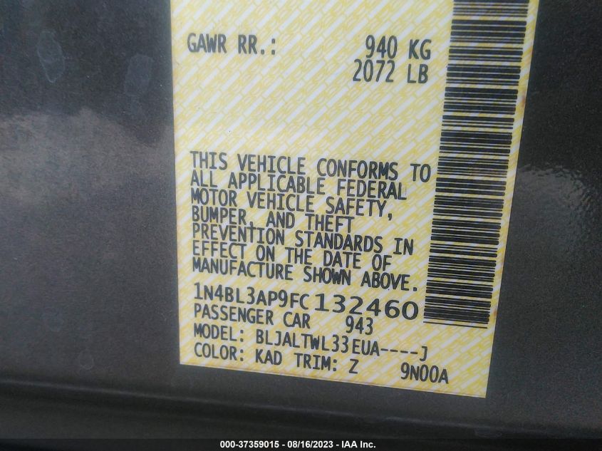 2015 NISSAN ALTIMA 3.5 SL - 1N4BL3AP9FC132460
