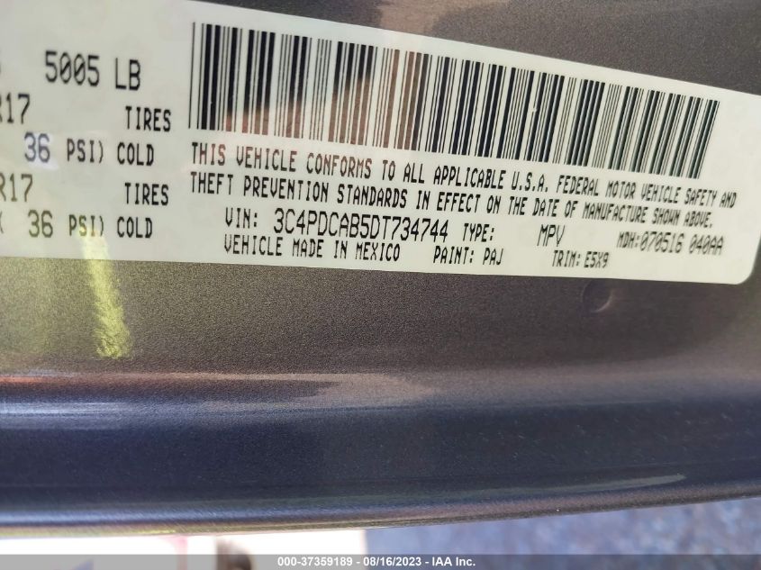 2013 DODGE JOURNEY AMERICAN VALUE PKG - 3C4PDCAB5DT734744
