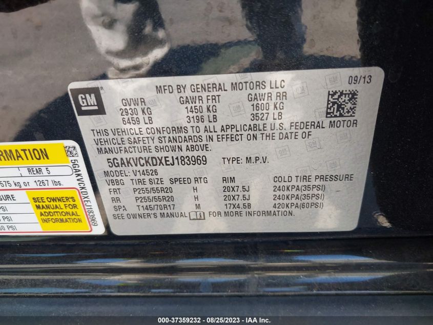 2014 BUICK ENCLAVE PREMIUM - 5GAKVCKDXEJ183969