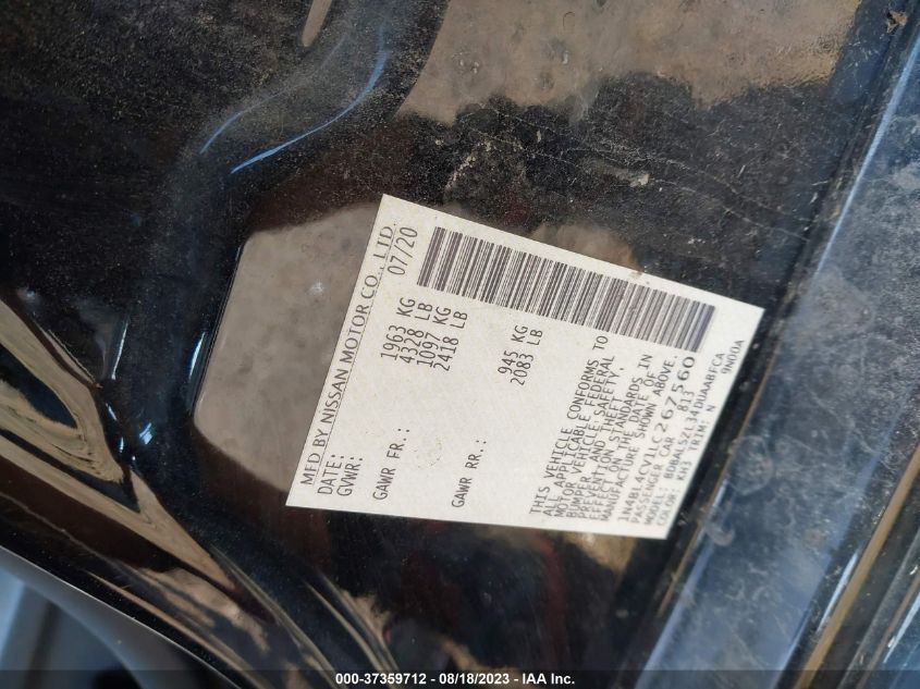 2020 NISSAN ALTIMA SR - 1N4BL4CV1LC267560