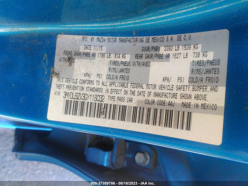 2016 TOYOTA SCION IA 3MYDLBZV3GY118032