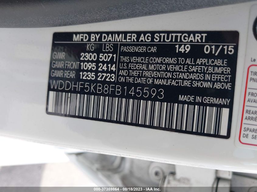2015 MERCEDES-BENZ E-CLASS E 350 - WDDHF5KB8FB145593