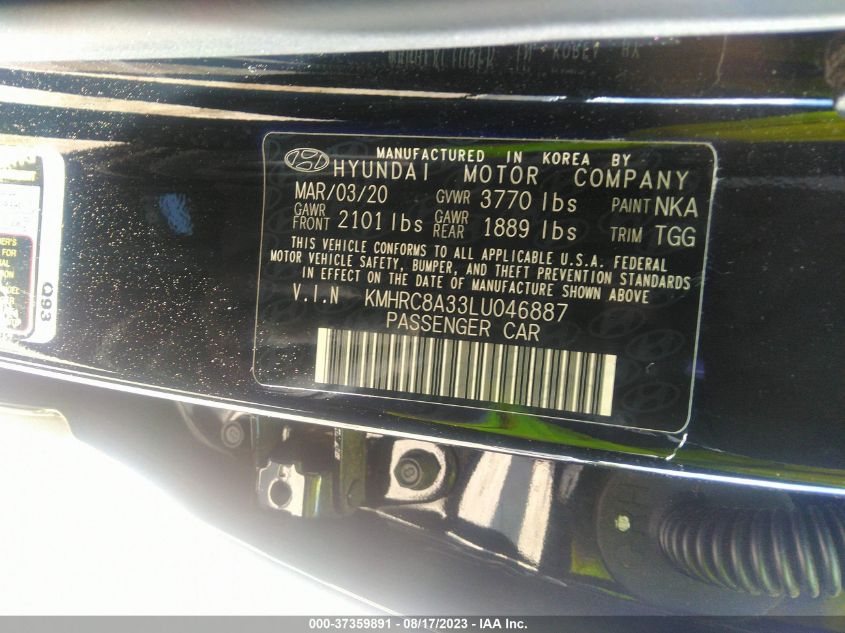 2020 HYUNDAI VENUE SEL - KMHRC8A33LU046887