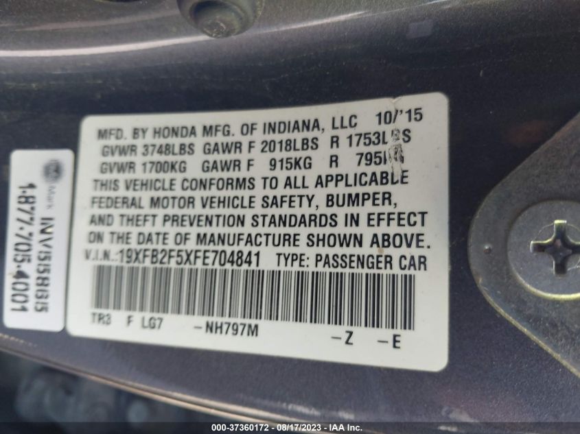 2015 HONDA CIVIC LX - 19XFB2F5XFE704841