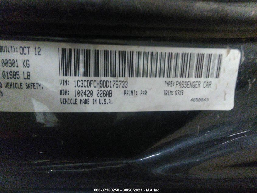2013 DODGE DART LIMITED - 1C3CDFCH9DD176733