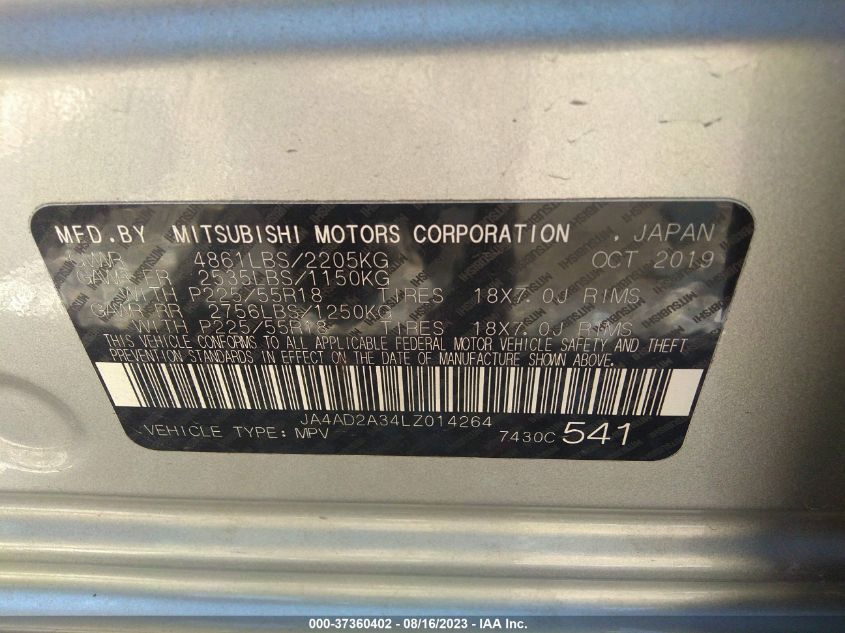 2020 MITSUBISHI OUTLANDER ES - JA4AD2A34LZ014264